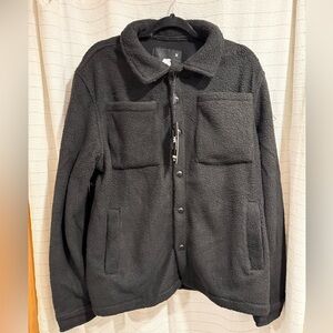 Men's Black Fleece Jacket medium NWT